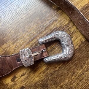 Vintage Navajo-style Leather Belt